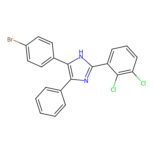 4-(4-bromophenyl)-2-(2,3-dichlorophenyl)-5-phenyl-1H-imidazole structure