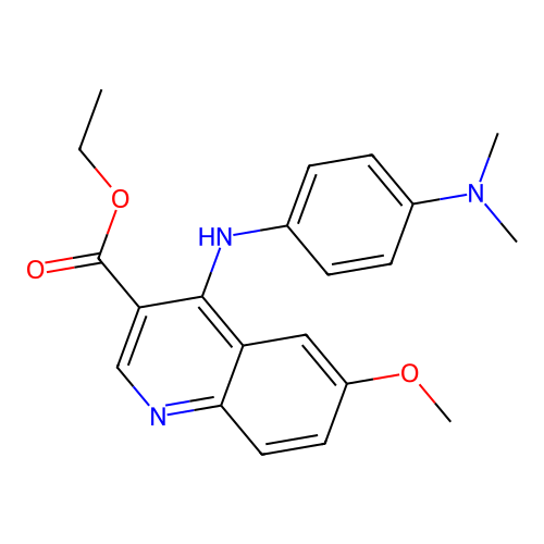Ethyl 4-{[4-(dimethylamino)phenyl]amino}-6-methoxyquinoline-3-carboxylate structure