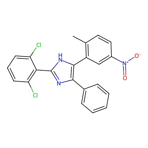 2-(2,6-dichlorophenyl)-5-(2-methyl-5-nitrophenyl)-4-phenyl-1H-imidazole structure