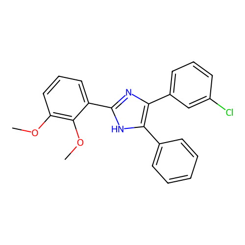 4-(3-chlorophenyl)-2-(2,3-dimethoxyphenyl)-5-phenyl-1H-imidazole structure
