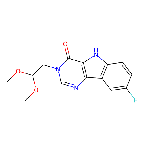 3-(2,2-dimethoxyethyl)-8-fluoro-3,5-dihydro-4H-pyrimido[5,4-b]indol-4-one structure
