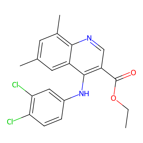 Ethyl 4-[(3,4-dichlorophenyl)amino]-6,8-dimethylquinoline-3-carboxylate structure