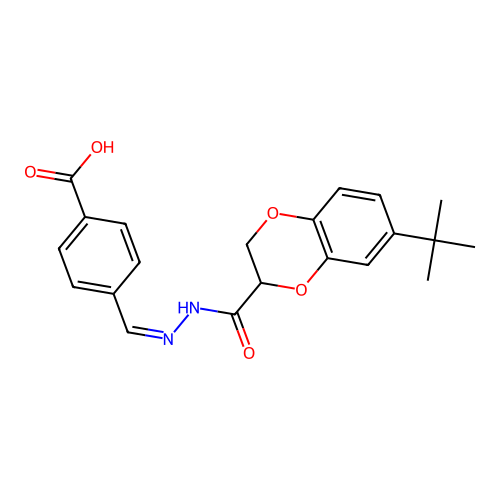 (Z)-4-((2-(7-(tert-butyl)-2,3-dihydrobenzo[b][1,4]dioxine-2-carbonyl)hydrazono)methyl)benzoic acid structure