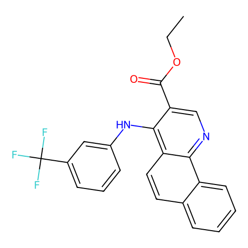 Ethyl 4-{[3-(trifluoromethyl)phenyl]amino}benzo[h]quinoline-3-carboxylate structure