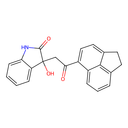 3-[2-(1,2-dihydroacenaphthylen-5-yl)-2-oxoethyl]-3-hydroxy-1,3-dihydro-2H-indol-2-one structure