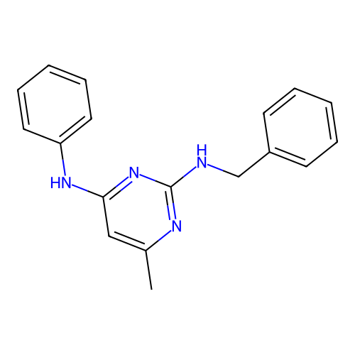 2-N-benzyl-6-methyl-4-N-phenylpyrimidine-2,4-diamine structure