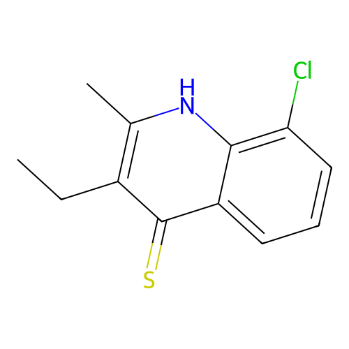 8-chloro-3-ethyl-2-methylquinoline-4(1H)-thione structure