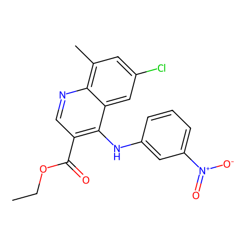 Ethyl 6-chloro-8-methyl-4-[(3-nitrophenyl)amino]quinoline-3-carboxylate structure