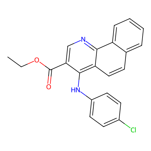 Ethyl 4-[(4-chlorophenyl)amino]benzo[h]quinoline-3-carboxylate structure