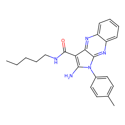 2-amino-1-(4-methylphenyl)-N-pentyl-1H-pyrrolo[2,3-b]quinoxaline-3-carboxamide structure
