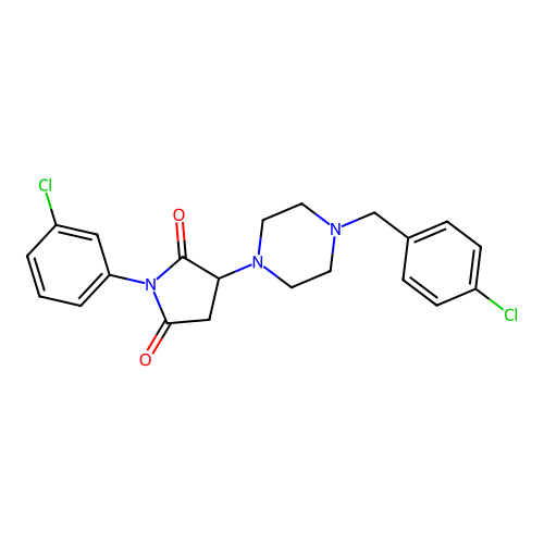 3-(4-(4-Chlorobenzyl)piperazin-1-yl)-1-(3-chlorophenyl)pyrrolidine-2,5-dione structure