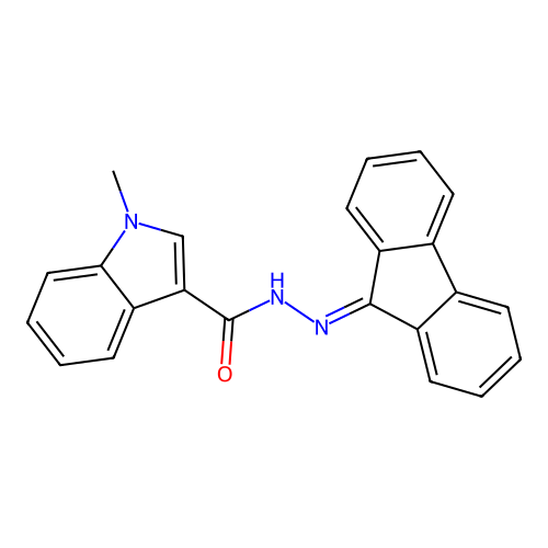 N'-(9H-fluoren-9-ylidene)-1-methyl-1H-indole-3-carbohydrazide structure