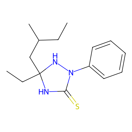 5-Ethyl-5-(2-methylbutyl)-2-phenyl-1,2,4-triazolidine-3-thione structure