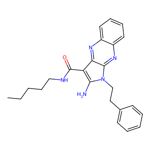 2-amino-N-pentyl-1-(2-phenylethyl)-1H-pyrrolo[2,3-b]quinoxaline-3-carboxamide structure