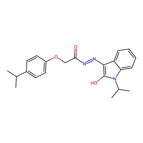 (Z)-N'-(1-isopropyl-2-oxoindolin-3-ylidene)-2-(4-isopropylphenoxy)acetohydrazide structure