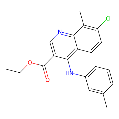 Ethyl 7-chloro-8-methyl-4-[(3-methylphenyl)amino]quinoline-3-carboxylate structure