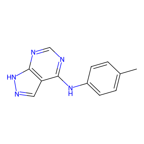 N-(4-methylphenyl)-1H-pyrazolo[3,4-d]pyrimidin-4-amine structure