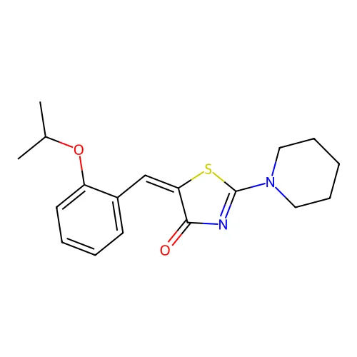 (5E)-2-哌啶-1-基-5-[(2-异丙氧基苯基)亚甲基]-1,3-噻唑-4-酮 structure