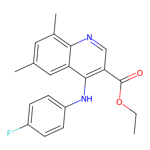Ethyl 4-[(4-fluorophenyl)amino]-6,8-dimethylquinoline-3-carboxylate structure