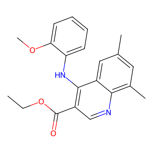 Ethyl 4-[(2-methoxyphenyl)amino]-6,8-dimethylquinoline-3-carboxylate structure