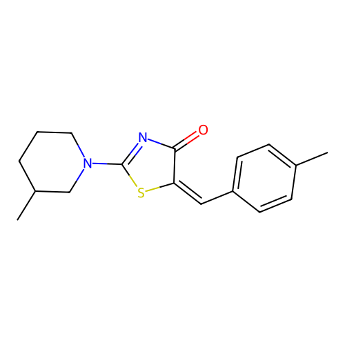 (E)-5-(4-methylbenzylidene)-2-(3-methylpiperidin-1-yl)thiazol-4(5H)-one structure