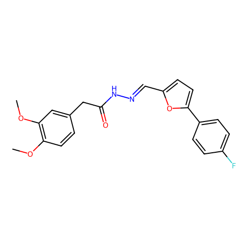 2-(3,4-dimethoxyphenyl)-N'-{(E)-[5-(4-fluorophenyl)furan-2-yl]methylidene}acetohydrazide structure