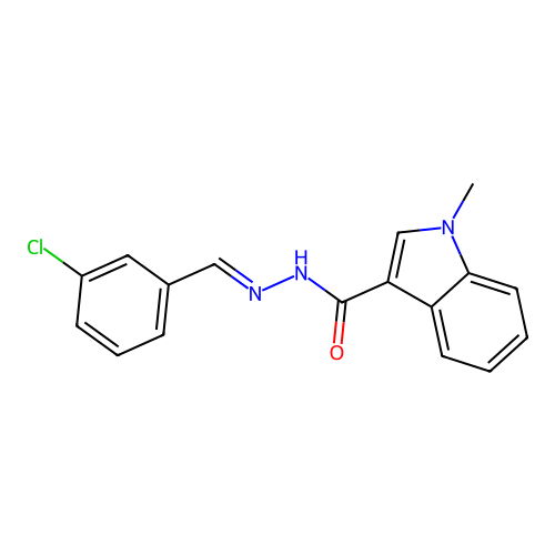 N'-[(E)-(3-chlorophenyl)methylidene]-1-methyl-1H-indole-3-carbohydrazide structure