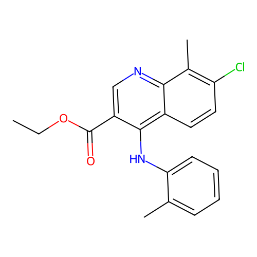 Ethyl 7-chloro-8-methyl-4-[(2-methylphenyl)amino]quinoline-3-carboxylate structure
