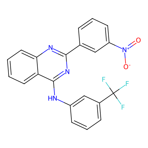 2-(3-nitrophenyl)-N-[3-(trifluoromethyl)phenyl]quinazolin-4-amine structure