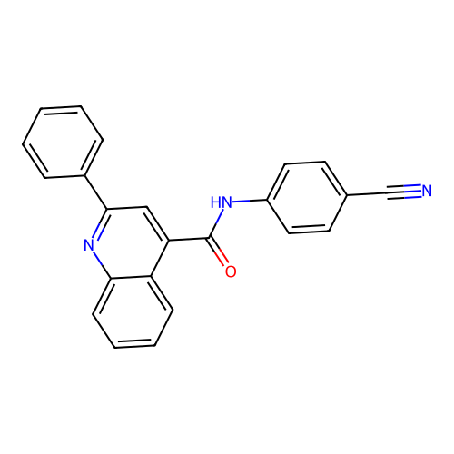 N-(4-cyanophenyl)-2-phenylquinoline-4-carboxamide structure