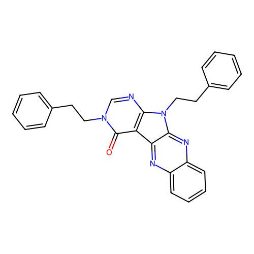 3,11-diphenethyl-3H-pyrimido[5',4':4,5]pyrrolo[2,3-b]quinoxalin-4(11H)-one structure