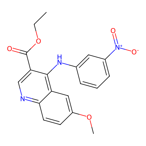 Ethyl 6-methoxy-4-[(3-nitrophenyl)amino]quinoline-3-carboxylate structure