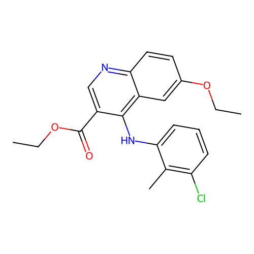 Ethyl 4-[(3-chloro-2-methylphenyl)amino]-6-ethoxyquinoline-3-carboxylate structure