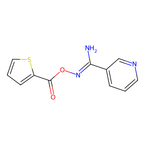 N'-[(thiophen-2-ylcarbonyl)oxy]pyridine-3-carboximidamide structure
