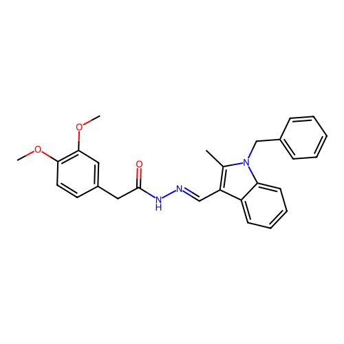 N'-[(E)-(1-benzyl-2-methyl-1H-indol-3-yl)methylidene]-2-(3,4-dimethoxyphenyl)acetohydrazide structure
