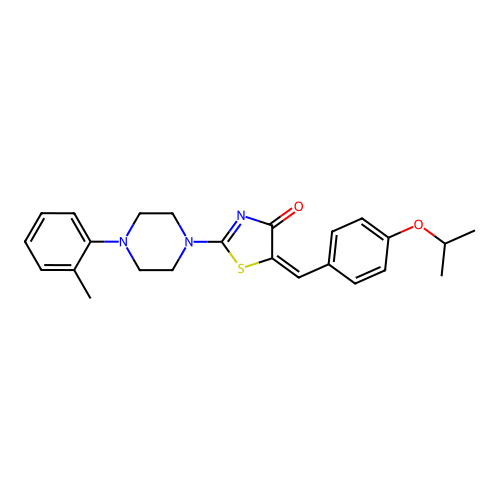 (E)-5-(4-isopropoxybenzylidene)-2-(4-(o-tolyl)piperazin-1-yl)thiazol-4(5H)-one structure