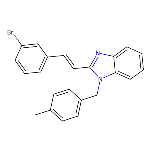 2-[(E)-2-(3-bromophenyl)ethenyl]-1-(4-methylbenzyl)-1H-benzimidazole structure