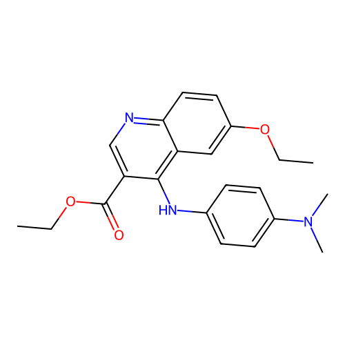 Ethyl 4-{[4-(dimethylamino)phenyl]amino}-6-ethoxyquinoline-3-carboxylate structure