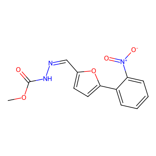 (Z)-methyl 2-((5-(2-nitrophenyl)furan-2-yl)methylene)hydrazinecarboxylate structure