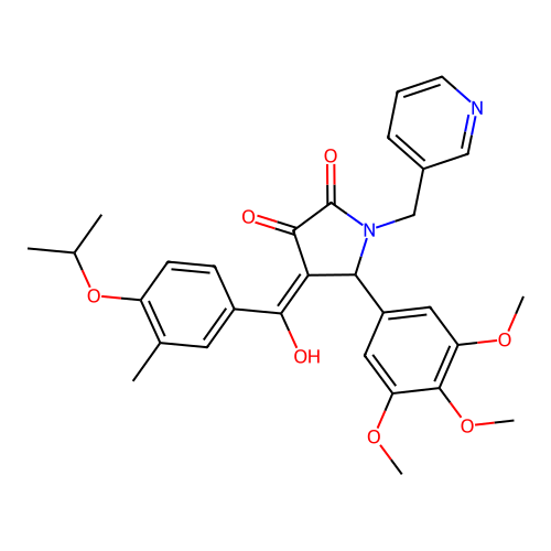 3-Hydroxy-4-(4-isopropoxy-3-methylbenzoyl)-1-(pyridin-3-ylmethyl)-5-(3,4,5-trimethoxyphenyl)-1H-pyrrol-2(5H)-one structure