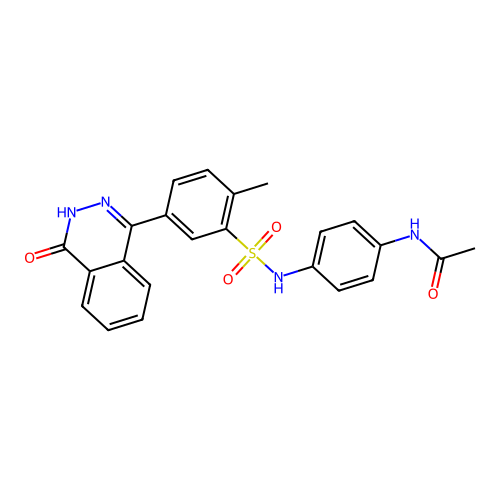 N-[4-({[2-methyl-5-(4-oxo-3,4-dihydrophthalazin-1-yl)phenyl]sulfonyl}amino)phenyl]acetamide structure