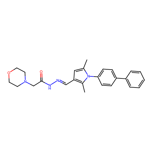 (E)-N'-((1-([1,1'-biphenyl]-4-yl)-2,5-dimethyl-1H-pyrrol-3-yl)methylene)-2-morpholinoacetohydrazide structure