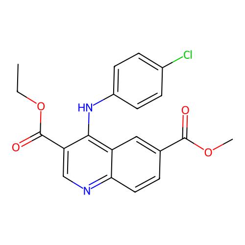 Ethyl 4-[(4-chlorophenyl)amino]-6-(methoxycarbonyl)quinoline-3-carboxylate structure