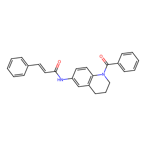N-(1-benzoyl-1,2,3,4-tetrahydroquinolin-6-yl)cinnamamide structure