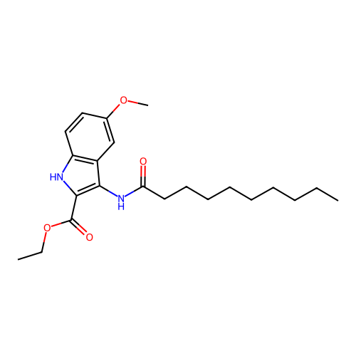 Ethyl 3-(decanoylamino)-5-methoxy-1H-indole-2-carboxylate structure