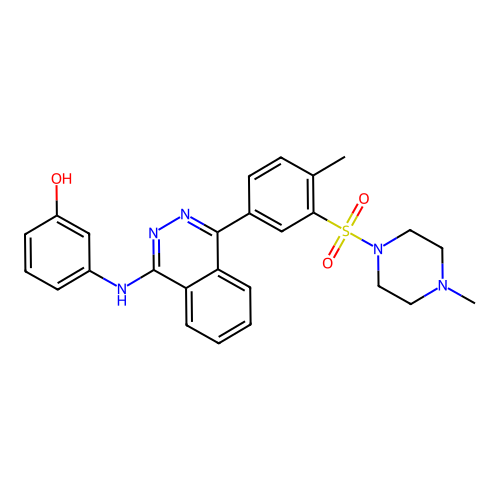 3-[(4-{4-methyl-3-[(4-methylpiperazin-1-yl)sulfonyl]phenyl}phthalazin-1-yl)amino]phenol structure
