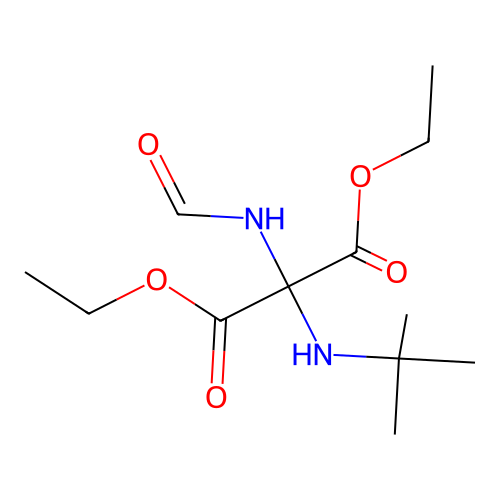 Diethyl (tert-butylamino)(formylamino)propanedioate structure