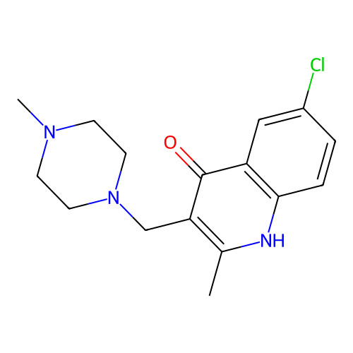 6-Chloro-2-methyl-3-[(4-methylpiperazinyl)methyl]quinolin-4-ol structure