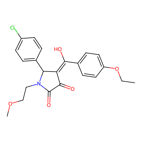 5-(4-chlorophenyl)-4-(4-ethoxybenzoyl)-3-hydroxy-1-(2-methoxyethyl)-1H-pyrrol-2(5H)-one structure