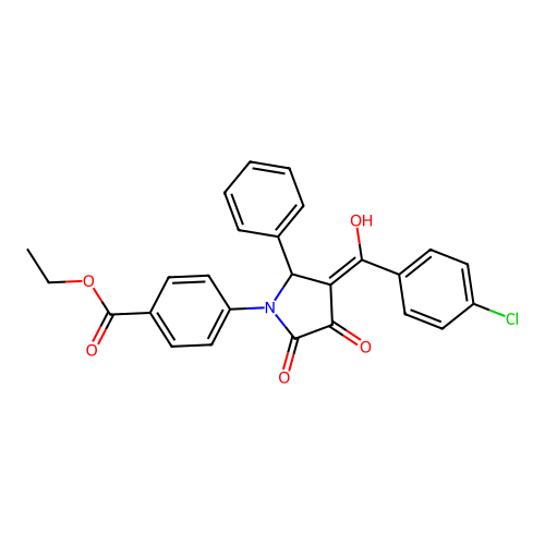 ethyl 4-[(4E)-4-[(4-chlorophenyl)-hydroxymethylidene]-2,3-dioxo-5-phenylpyrrolidin-1-yl]benzoate structure
